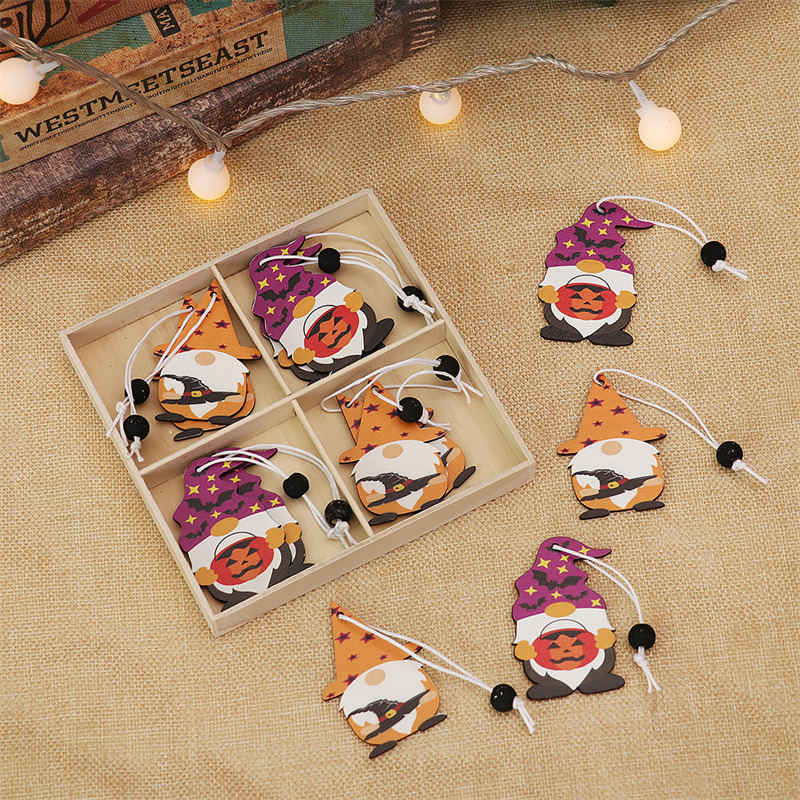 halloween wood dwarft pendants pumpkin hanging