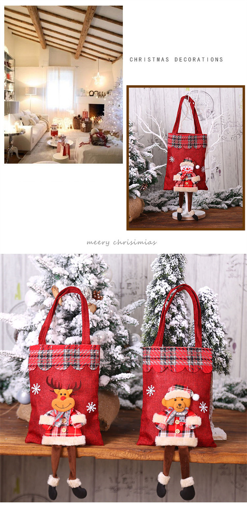 christmas tote bags candy holders T220