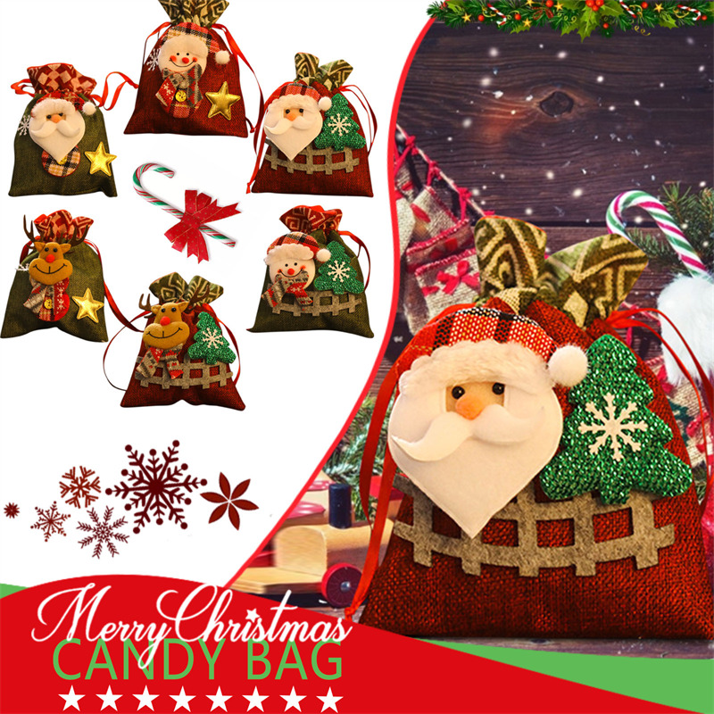 christmas bag santa sacks drawstring pouch