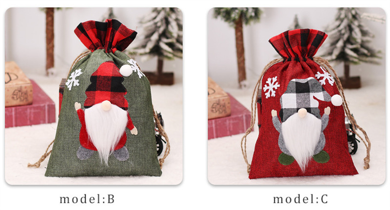 christmas canvas drawstring bag santa sack