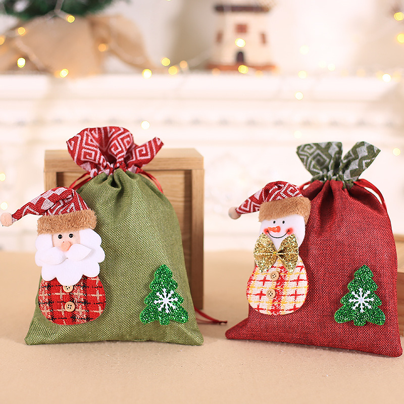 christmas gift drawstring wrapping bags santa sack