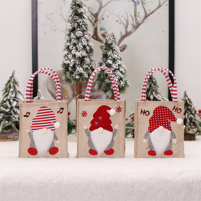 Christmas Santa Claus tote bag xmas candy gift bags
