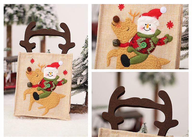 Christmas santa claus tote bag canvas xmas gift bags