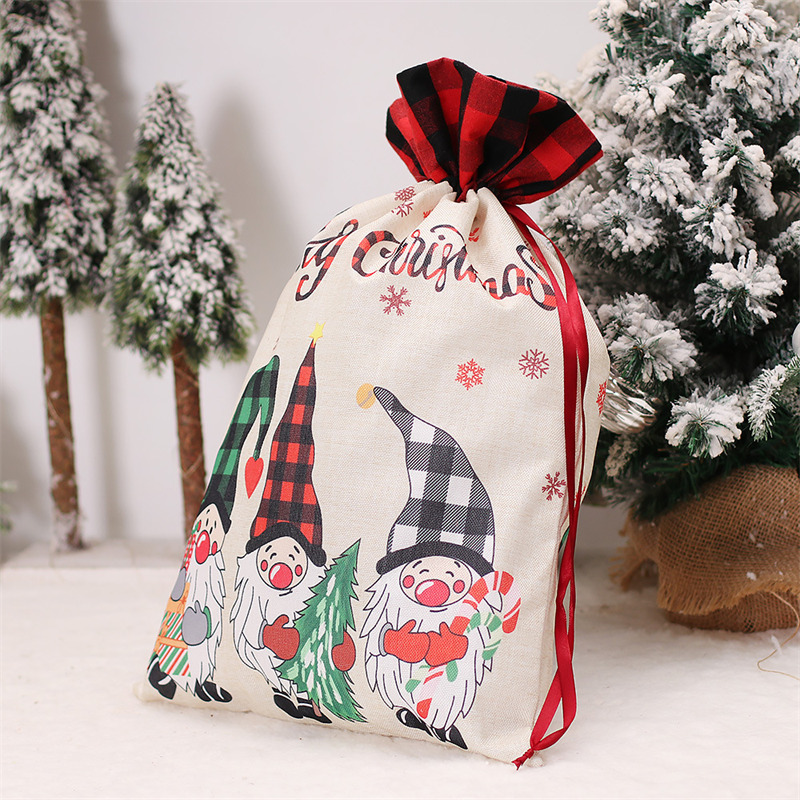 santa sack christmas drawstring bag