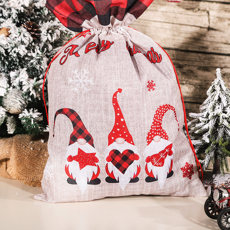 santa sack christmas drawstring bag