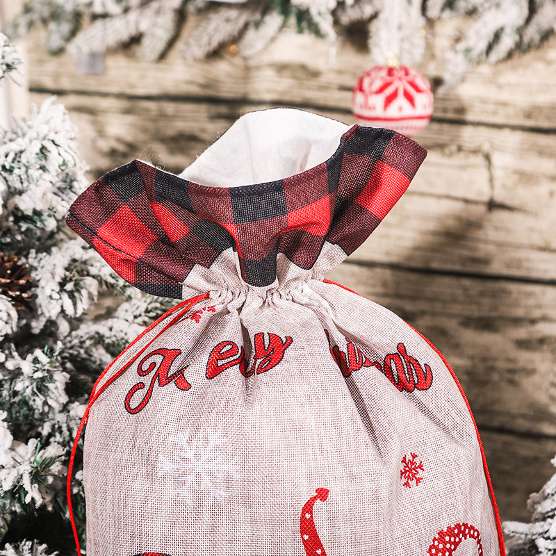 santa sack christmas drawstring bag