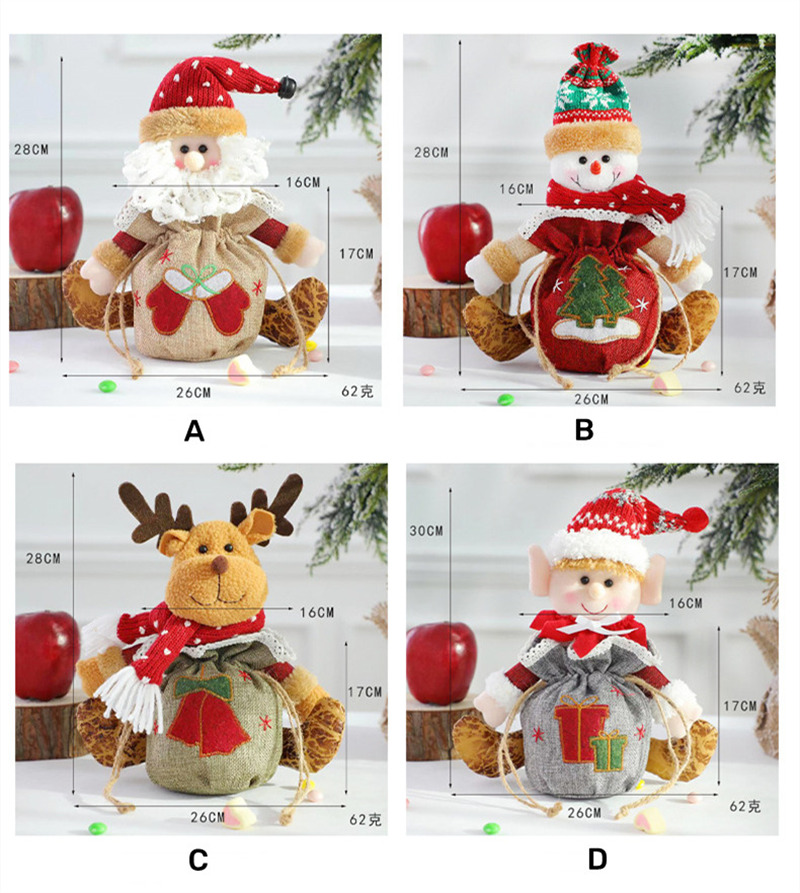 Christmas doll bag drawstring pouch