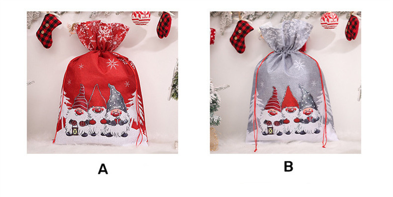 Christmas cartoon wraping drawstring bags santa sacks 