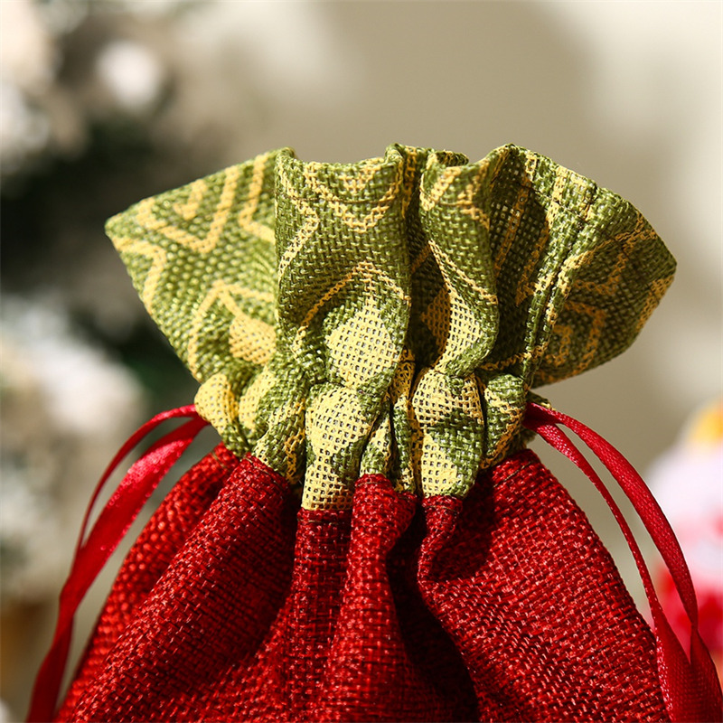 christmas drawstring bags wraping gift pockets sacks