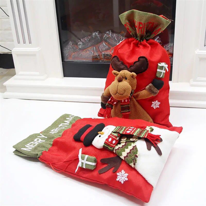 Christmas drawstring bags big size santa sacks