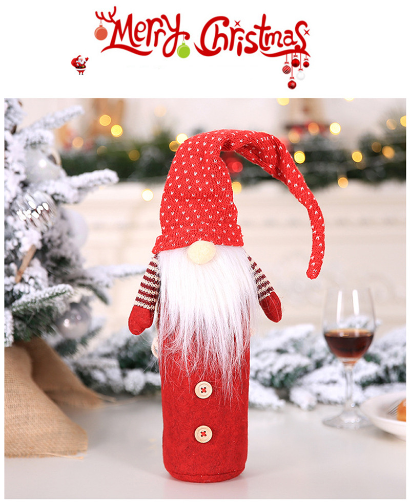 christmas tomte wine bottle cover set