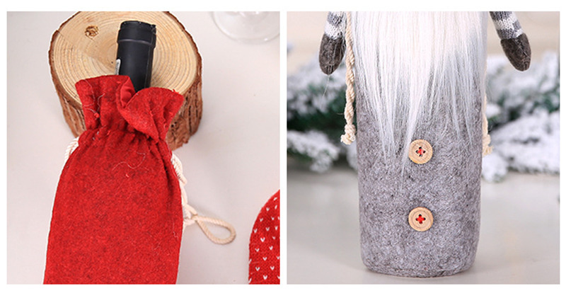 christmas tomte wine bottle cover set