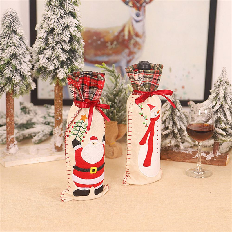 Christmas wine bottle sleeve dress up dinner party table ornament