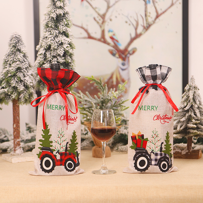 Christmas wine bottle sleeves Xmas table decorations