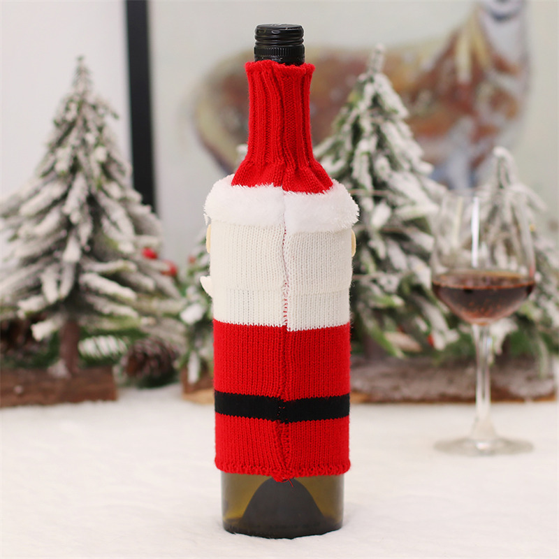 Christmas wine bottle sleeves Xmas knitted fabric cover