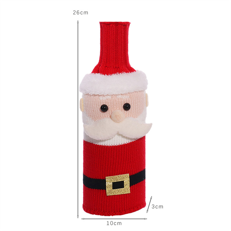 Christmas wine bottle sleeves Xmas knitted fabric cover