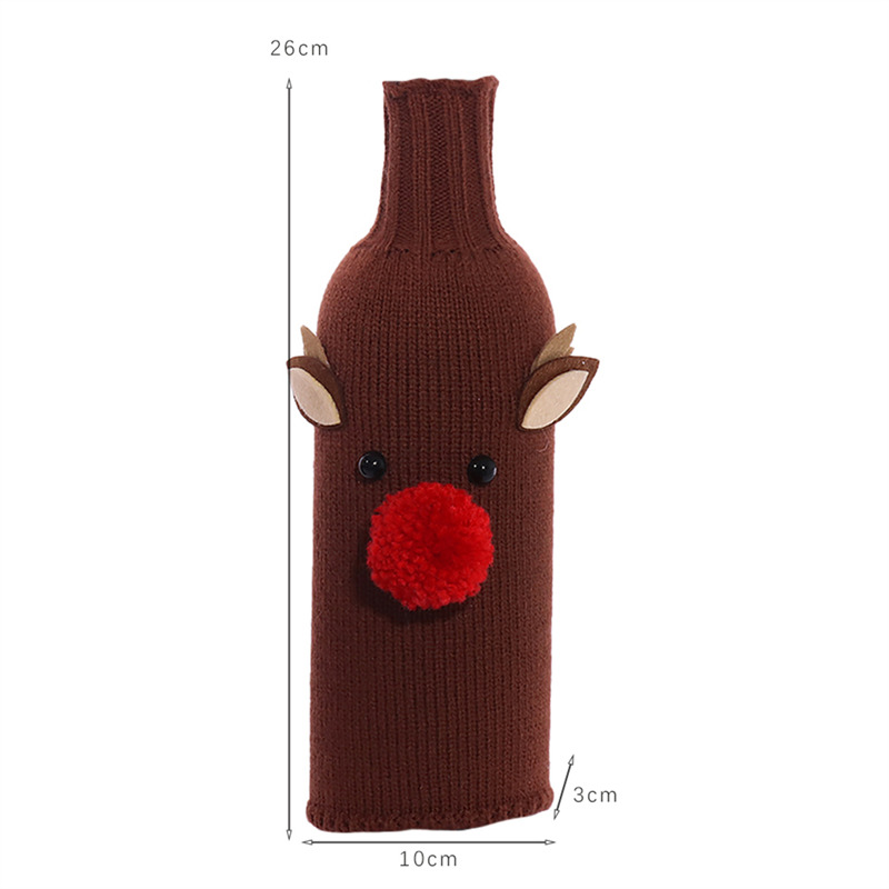 Christmas wine bottle sleeves Xmas knitted fabric cover