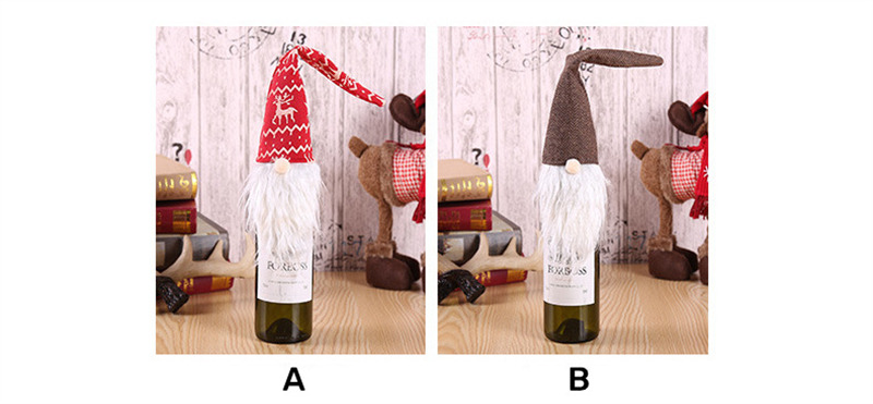 Christmas wine bottle cover Xmas Santa Claus table decoration