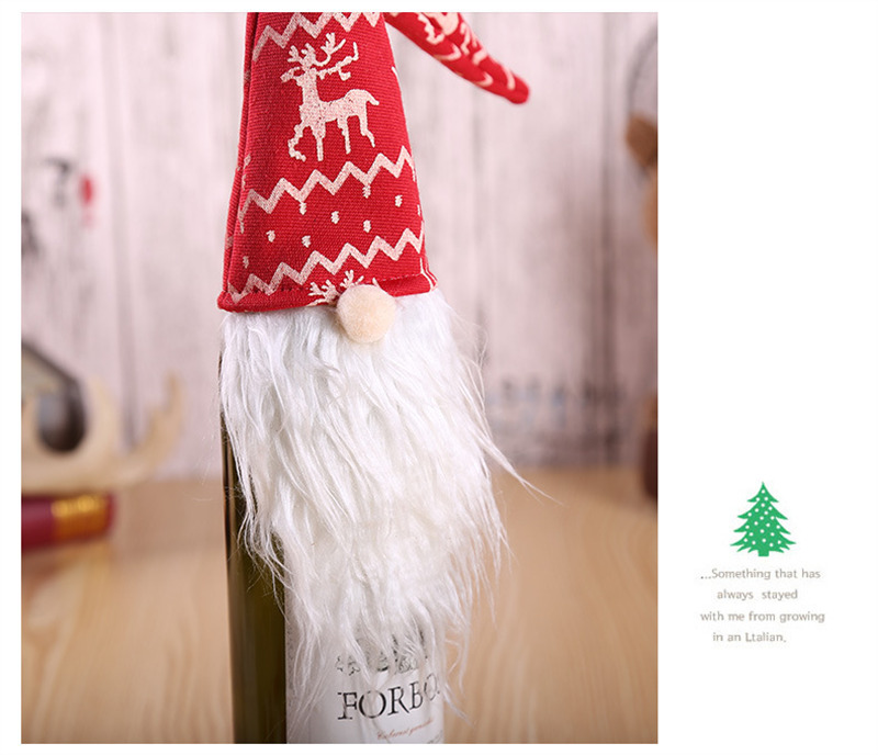 Christmas wine bottle cover Xmas Santa Claus table decoration