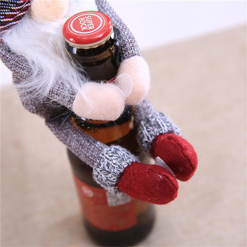 Christmas wine bottle cover doll Xmas table decoration