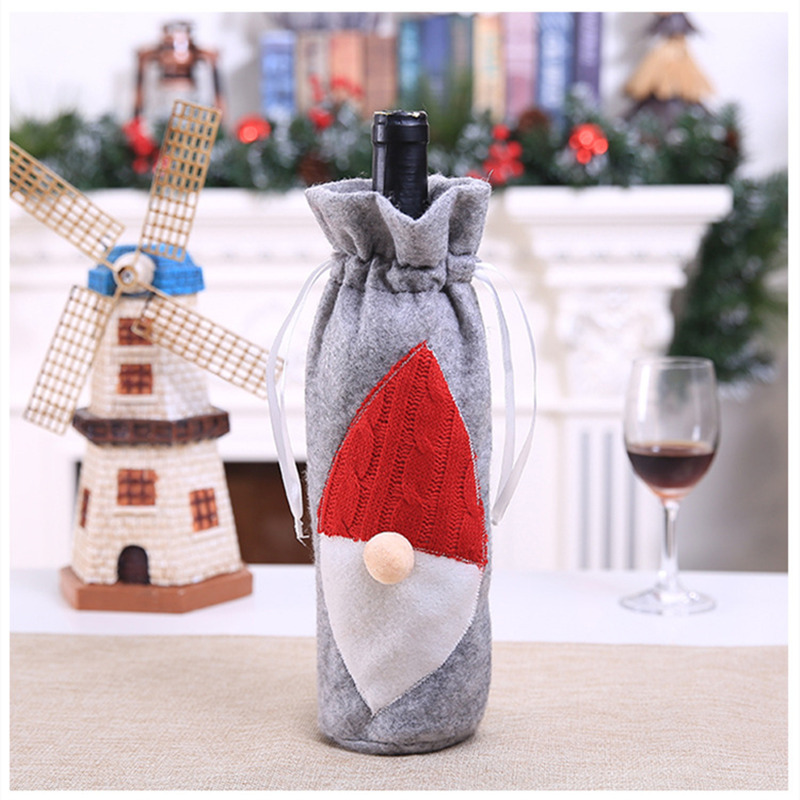Christmas gnome wine bottle sleeve xmas decoration