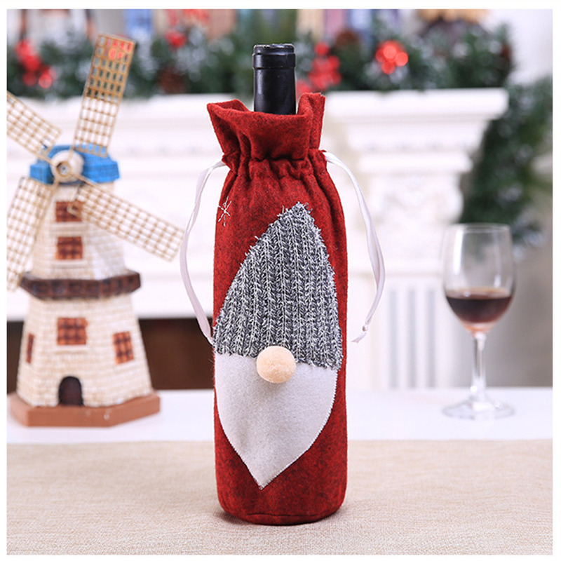 Christmas gnome wine bottle sleeve xmas decoration