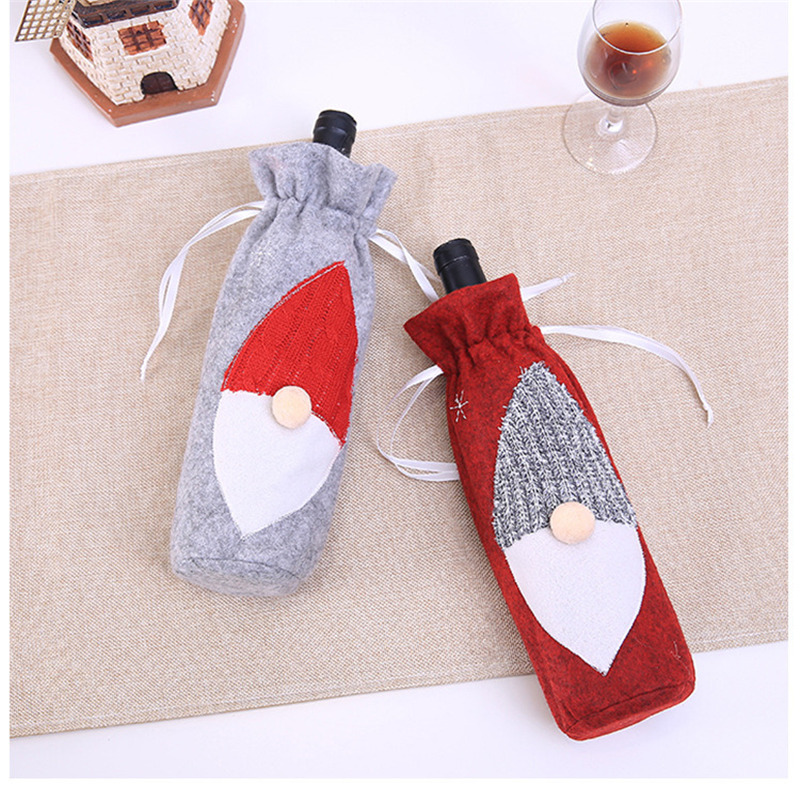 Christmas gnome wine bottle sleeve xmas decoration