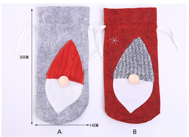 Christmas gnome wine bottle sleeve xmas decoration