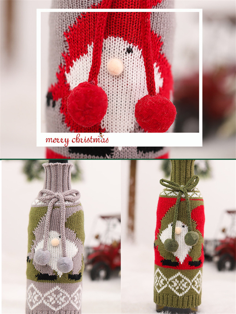 christmas wine bottle covers knitted fabric sleeve