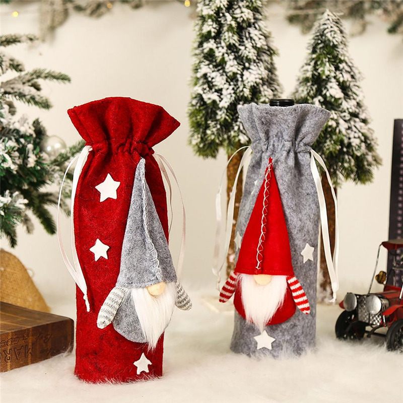 Christmas wine bottle sleeve forester doll cover