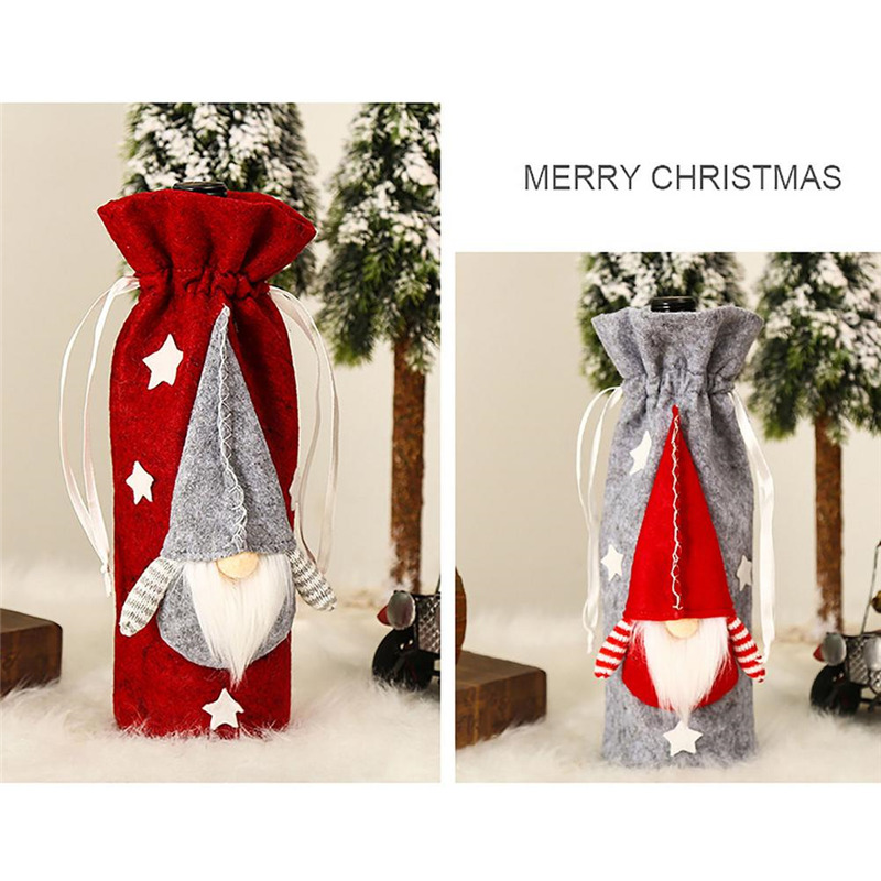 Christmas wine bottle sleeve forester doll cover