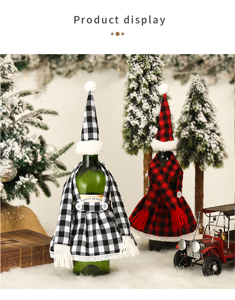 Christmas scarf hat dress wine bottle cover sets table decorations