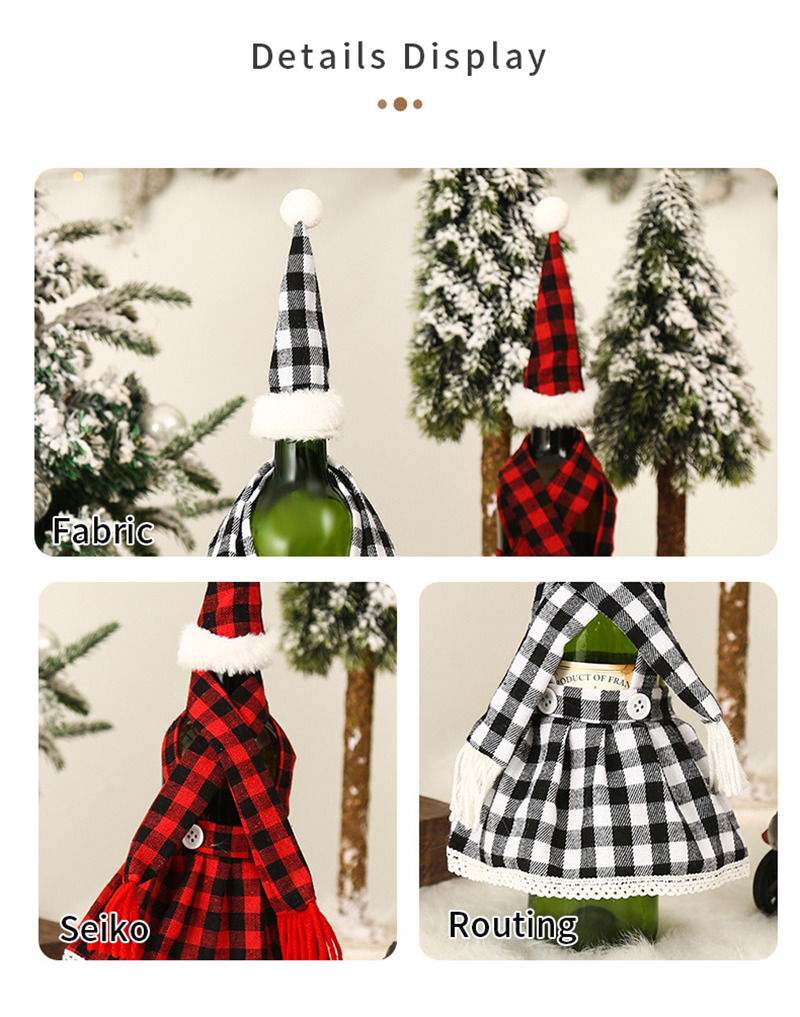 Christmas scarf hat dress wine bottle cover sets table decorations