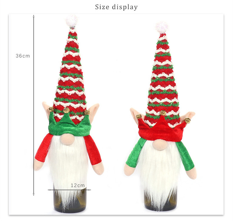 Christmas wine bottle covers topper hat decoration