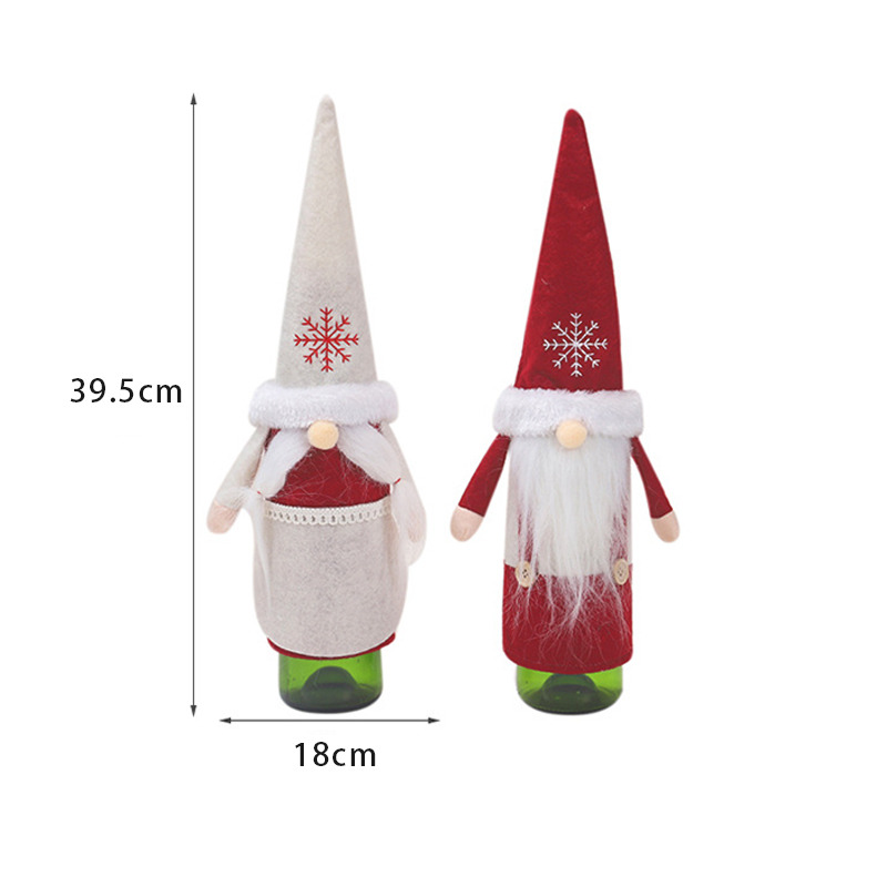 Christmas wine bottle cover non-woven doll topper dust