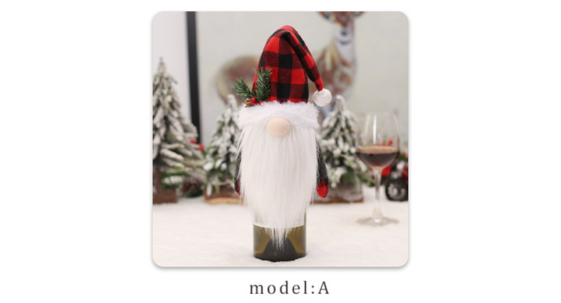 Christmas wine bottle covers pointed hat top decoration