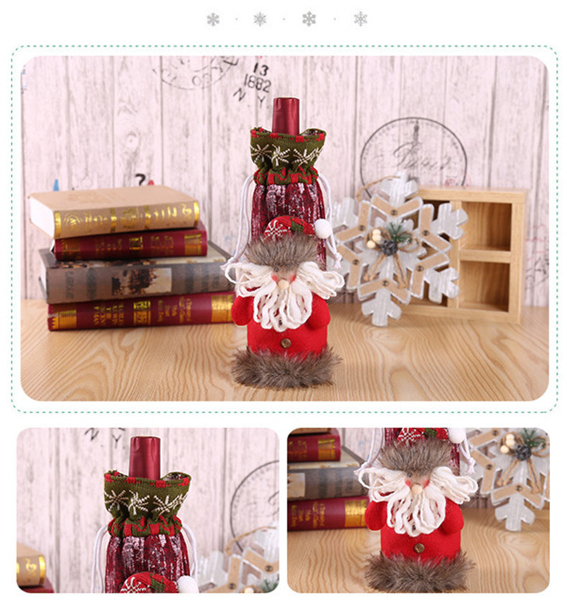 Christmas wine bottle sleeves santa table decoration