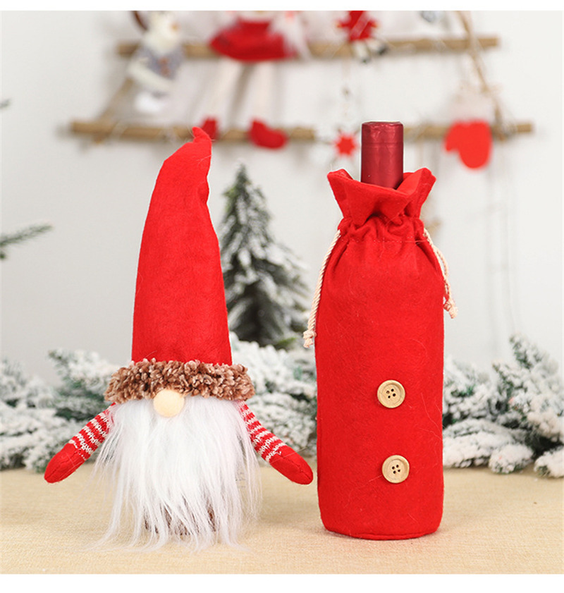 Christmas wine bottle sleeves santa claus cover sets