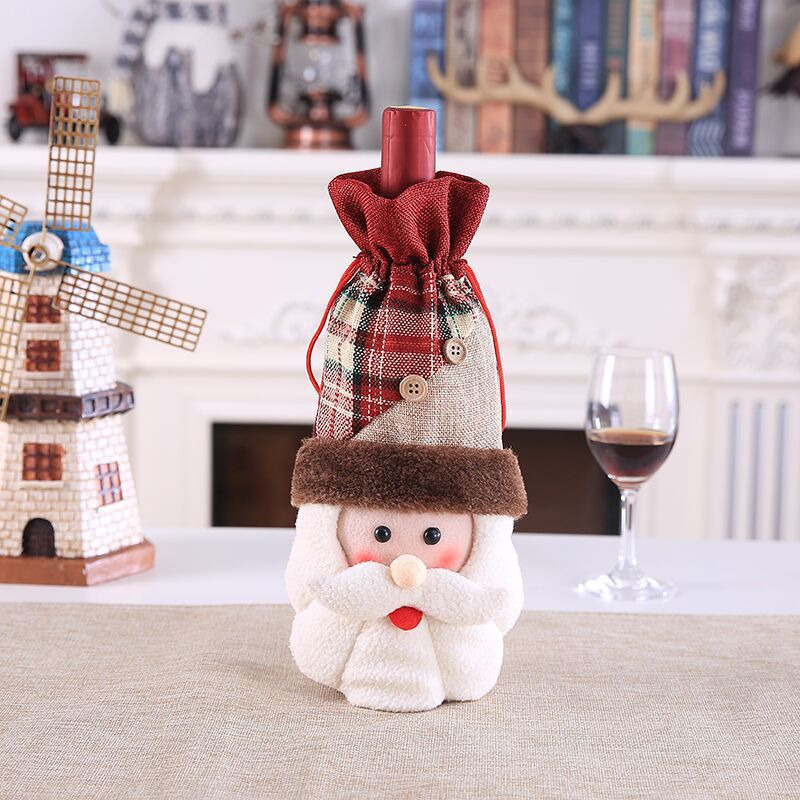 Christmas wine bottle sleeves xmas dinner table decoration