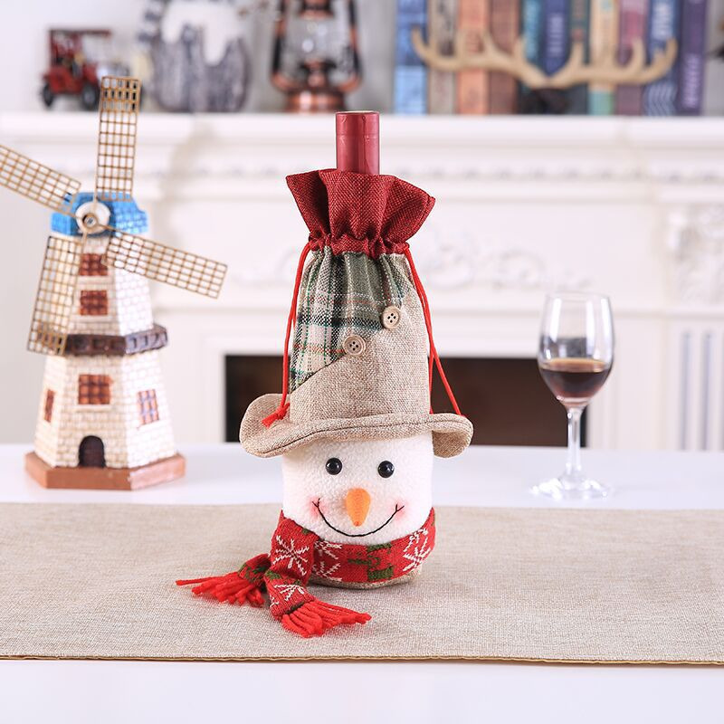 Christmas wine bottle sleeves xmas dinner table decoration