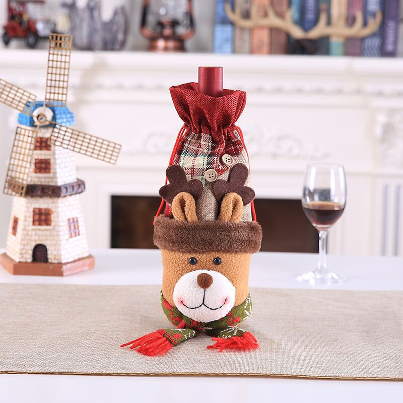 Christmas wine bottle sleeves xmas dinner table decoration