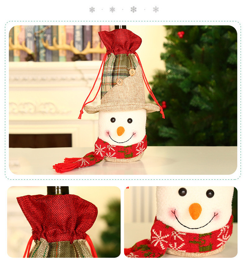 Christmas wine bottle sleeves xmas dinner table decoration