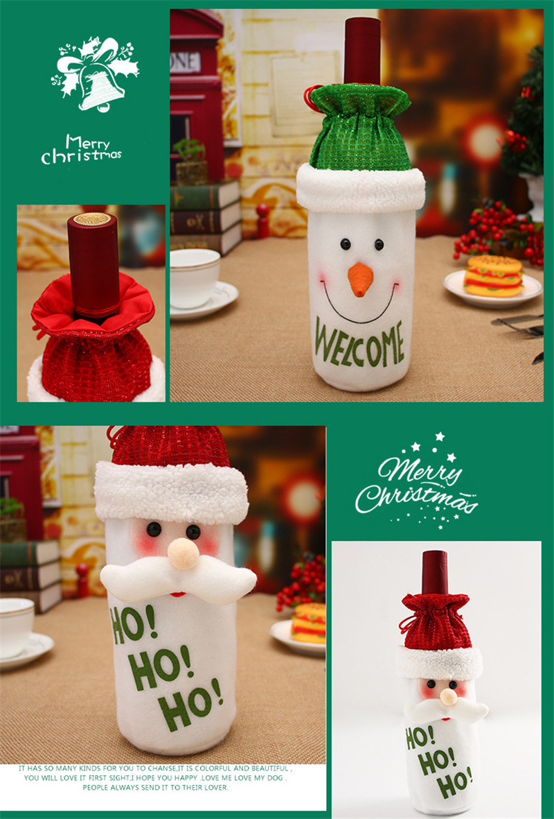 Christmas wine bottle sleeve sacks santa claus xmas decoration