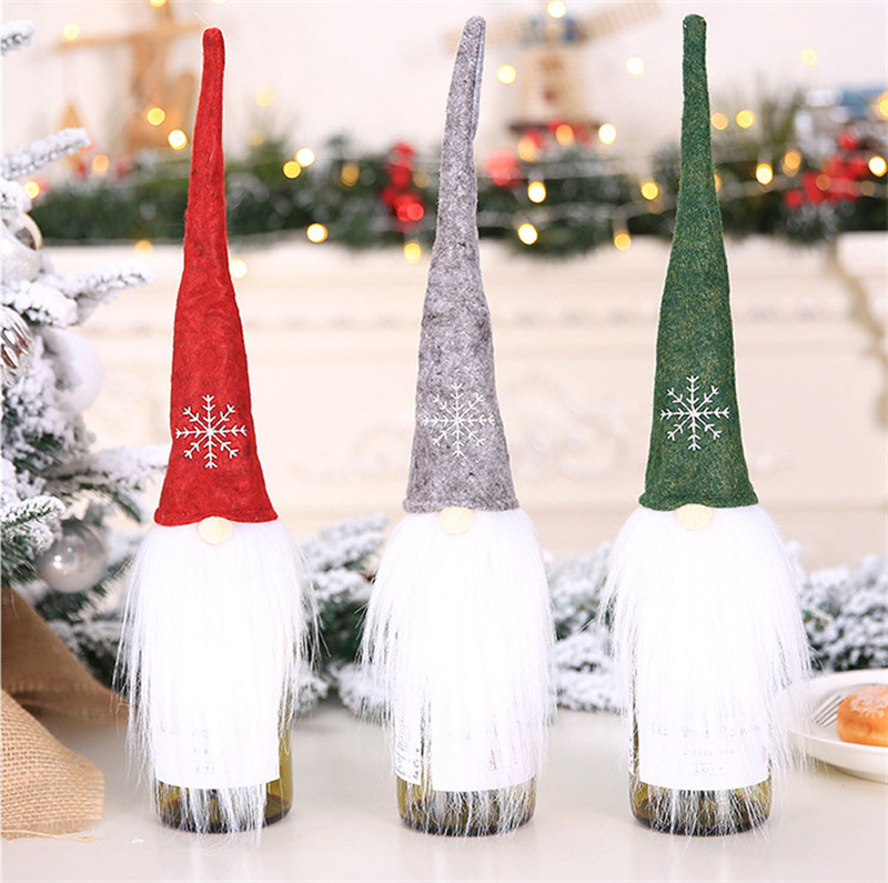 Christmas wine bottle covers rudolph xmas table decoration