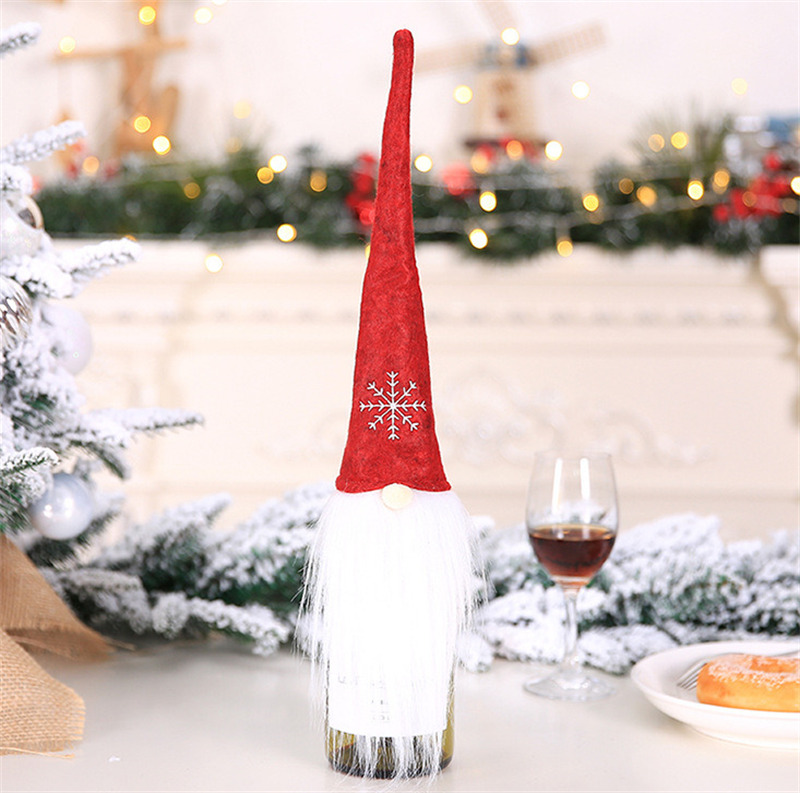 Christmas wine bottle covers rudolph xmas table decoration