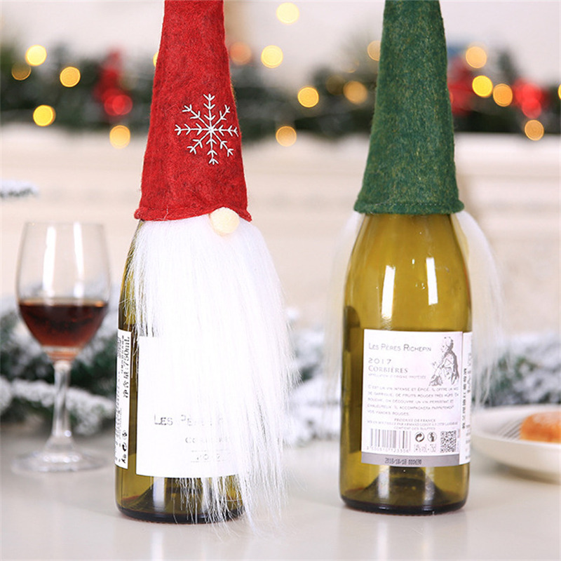 Christmas wine bottle covers rudolph xmas table decoration