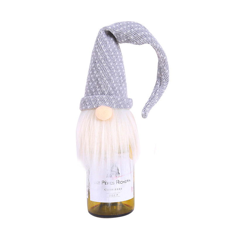 Christmas wine bottle covers xmas santa claus cap