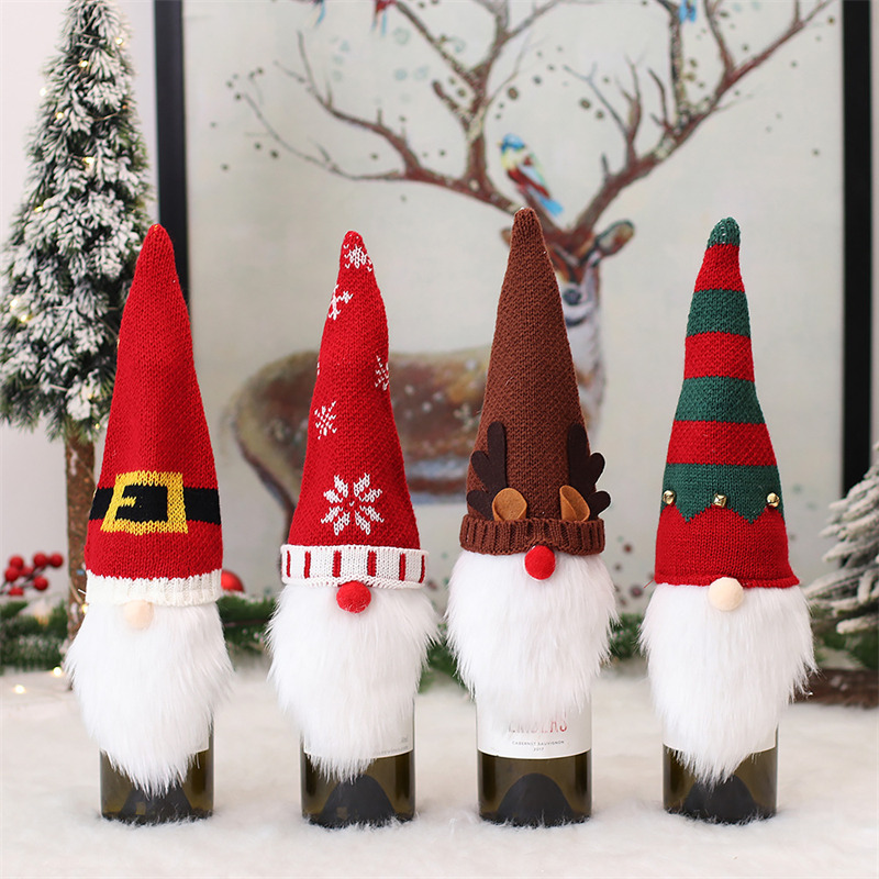 Christmas gnome wine bottle covers swedish tomte decoration
