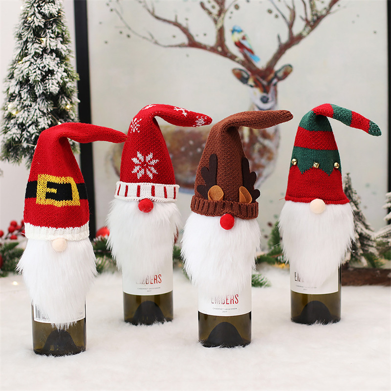 Christmas gnome wine bottle covers swedish tomte decoration