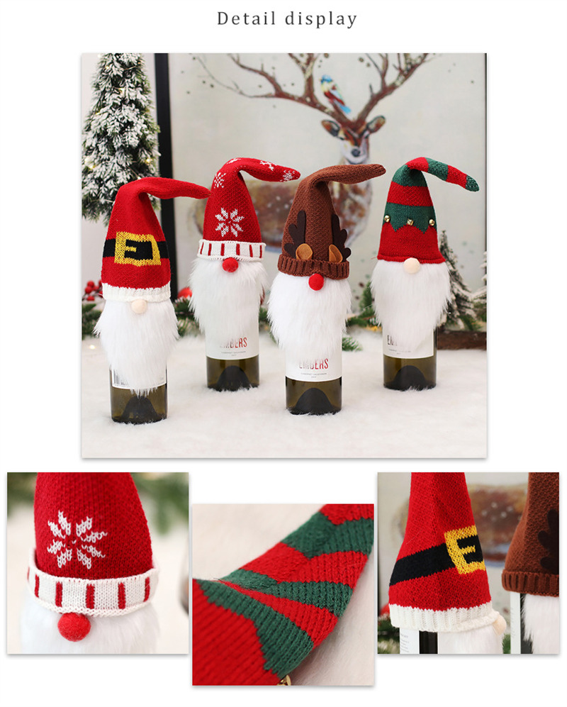 Christmas gnome wine bottle covers swedish tomte decoration